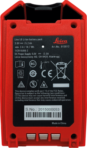 LEICA 913012 - Lino L6R-1 / L6G-1 Li-Ionen-Akku