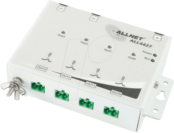 ALLNET ALL4427 - Relaismodul 4 Port 250V / 10A im Metall-Gehäuse ALL4427