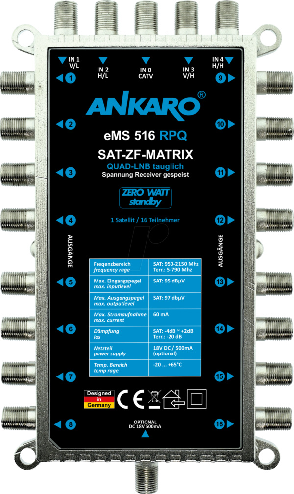 ANK EMS 516 RPQ - Mutlischalter 4 in 16