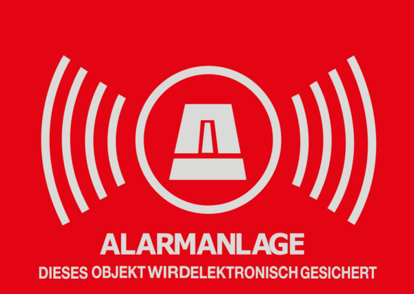 W 1323 - Alarm-Warnaufkleber