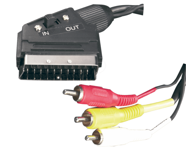 AVK 407-300 - Scart Kabel Scart Stecker mit Schalter auf 3x Cinch Stecker