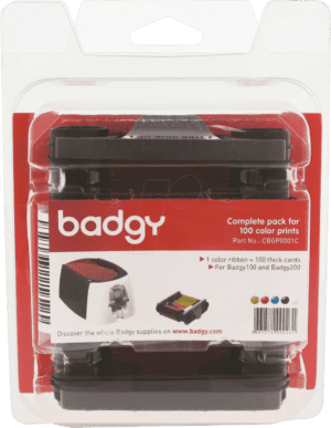 BADGY CBGP0001C - Farbbandkassette & PVC-Karten für Badgy 100 / 200