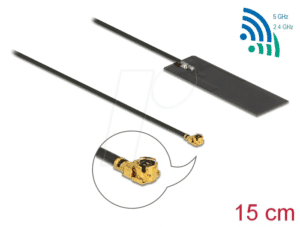 DELOCK 12608 - Antenne WLAN MHF® I Stecker 2 - 4 dBi  15 cm 1.13 PCB intern