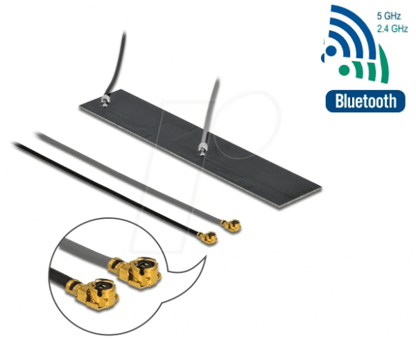 DELOCK 12627 - WLAN Antenne 2 x MHF® I Stecker