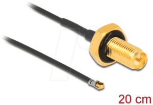 DELOCK 12657 - MHF® 4L LK Stecker zu RP-SMA Buchse 20 cm