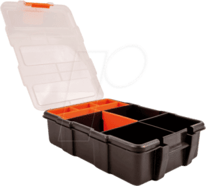 DELOCK 18419 - Sortimentsbox mit 11 Fächern 220 x 155 x 60 mm orange / schwarz