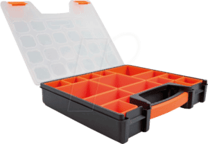 DELOCK 18420 - Sortimentsbox mit 14 Fächern 312 x 272 x 60 mm orange / schwarz