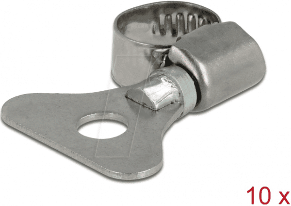 DELOCK 19570 - Schlauchschelle mit Flügelmutter 8 - 12 mm 10 Stück Metall