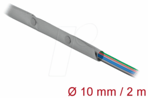 DELOCK 20725 - Kabelschutzschlauch mit Knopfverschluss 2 m x 10 mm