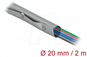 DELOCK 20726 - Kabelschutzschlauch mit Knopfverschluss 2 m x 20 mm