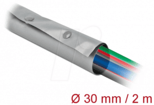 DELOCK 20727 - Kabelschutzschlauch mit Knopfverschluss 2 m x 30 mm