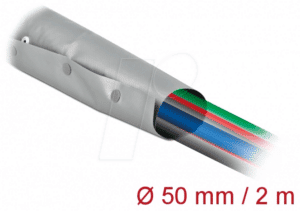 DELOCK 20728 - Kabelschutzschlauch mit Knopfverschluss 2 m x 50 mm