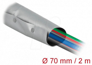 DELOCK 20729 - Kabelschutzschlauch mit Knopfverschluss 2 m x 70 mm