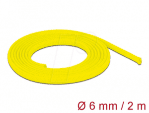 DELOCK 20740 - Geflechtschlauch dehnbar 2 m x 6 mm gelb