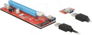 DELOCK 41423 - Delock Riser Karte PCIe x1 > PCIe x16 mit 60 cm USB Kabel