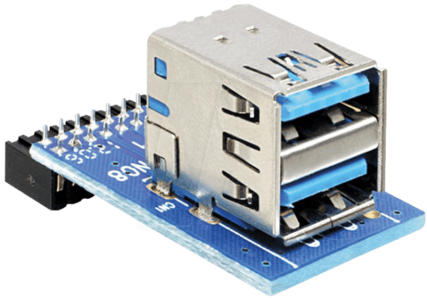 DELOCK 41865 - USB 3.0 Pinheader Buchse auf 2x USB 3.0 A Buchse