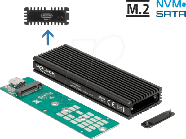 DELOCK 42004 - Externes M.2 NVMe/SATA SSD Gehäuse