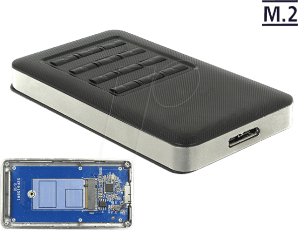 DELOCK 42594 - Delock externes M.2 SSD Gehäuse USB 3.0 Typ micro-B