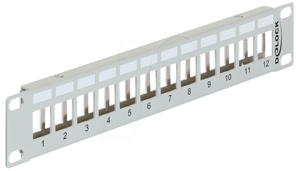 DELOCK 43327 - 10“ Keystone Patchpanel 12 Port Metall