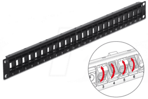 DELOCK 43340 - 19“ Cat.6 Patchpanel 24 Port drehbar