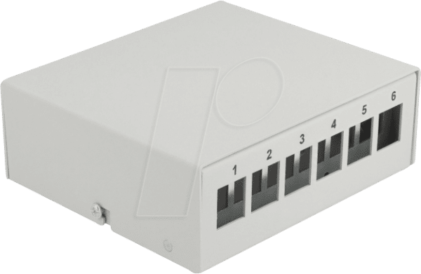 DELOCK 43410 - Keystone Patchpanel 6 Port grau