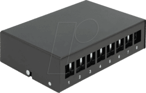 DELOCK 43413 - Keystone Patchpanel 8 Port schwarz