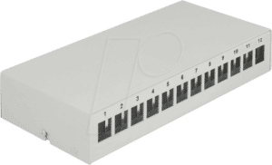 DELOCK 43414 - Keystone Patchpanel 12 Port grau