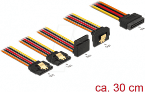 DELOCK 60148 - Delock Kabel SATA 15 Pin St. > 4x SATA 15 Pin Bu. gewinkelt