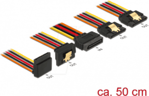 DELOCK 60149 - Delock Kabel SATA 15 Pin St. > 4x SATA 15 Pin Bu. gewinkelt