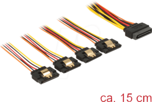 DELOCK 60156 - Kabel SATA 15 Pin Stecker > 4x SATA 15 PIN Buchse