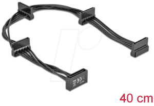 DELOCK 60395 - Kabel Power SATA St. > 4x SATA Bu. 40 cm schwarz