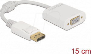 DELOCK 61007 - Adapter DisplayPort 1.2 Stecker zu VGA Buchse Passiv weiß