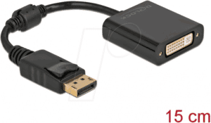DELOCK 61008 - Adapter DisplayPort 1.1 Stecker zu DVI Buchse Passiv schwarz