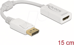 DELOCK 61015 - Adapter DisplayPort 1.1 Stecker zu HDMI Buchse Passiv weiß