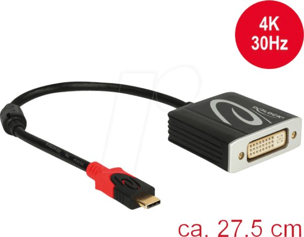DELOCK 61213 - Adapterkabel USB Type-C Stecker > DVI Buchse DP-Alt Mode