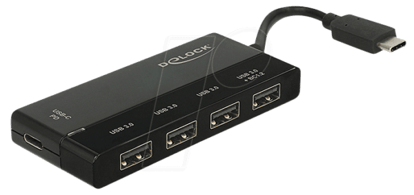 DELOCK 62793 - HUB USB Type-C > 4 x USB Typ-A + 1 x USB Type-C PD extern