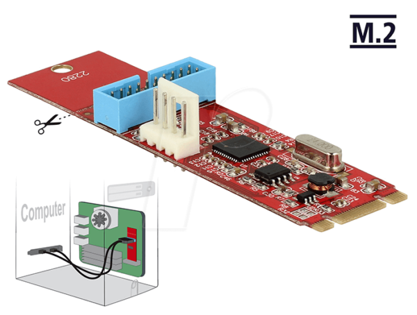 DELOCK 62842 - Konverter M.2 Key B+M > 1 x USB 3.0