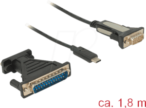 DELOCK 62904 - USB C Stecker > Seriell 1x 9 Pin + 25 Pin Adapter FTDI