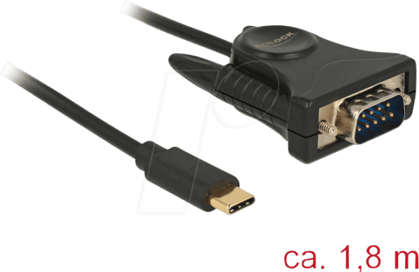 DELOCK 62964 - Delock Konverter USB C Stecker > seriell DB9 Stecker ESD 1