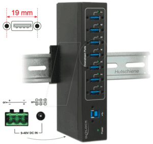 DELOCK 63311 - Externer Industrie Hub 7x USB 3.0 A
