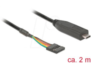 DELOCK 63913 - Adapterkabel USB-C Stecker > seriell LVTTL 6 Pin Pinheader 2m (3