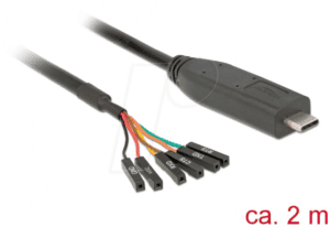 DELOCK 63946 - Adapterkabel USB-C Stecker > seriell LVTTL 6 Pin Pinheader 2m (3