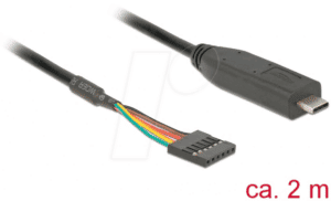 DELOCK 63947 - Adapterkabel USB-C Stecker > seriell TTL 6 Pin Pinheader 2m (5 V