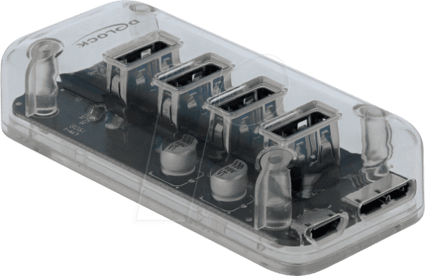 DELOCK 64087 - Externer USB 3.0 Hub mit 4 Ports transparent