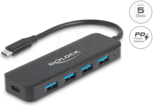 DELOCK 64170 - USB 3.0 4-Port Typ-C Hub mit Anschlusskabel