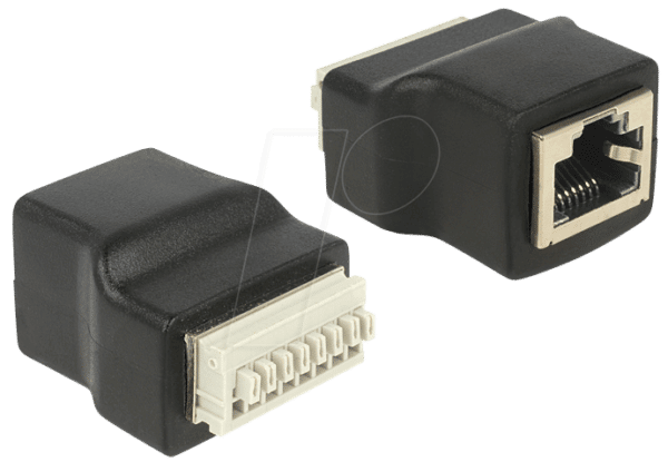DELOCK 65527 - Modular-Kupplung RJ45 Buchse / Terminalblock