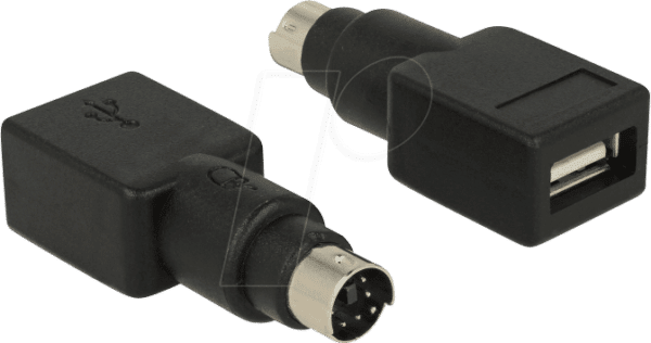 DELOCK 65898 - Delock Adapter PS/2 Stecker > USB-A Buchse schwarz