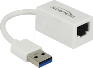 DELOCK 65905 - Adapter USB 3.0 Typ-A>1x LAN RJ45 kompakt weiß