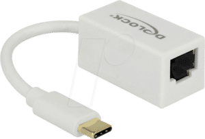 DELOCK 65906 - Adapter USB 3.0 Type-C™>1x LAN RJ45 kompakt weiß