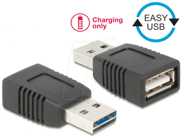DELOCK 65965 - Adapter USB 2.0-A Stecker > USB 2.0-A Buchse nur Ladefunktion